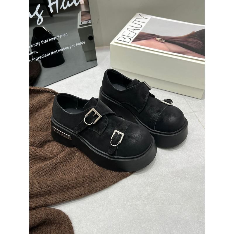 bytheWEI【许我耀眼】许妍同款款乐福鞋满天星亮晶晶小皮鞋松糕女