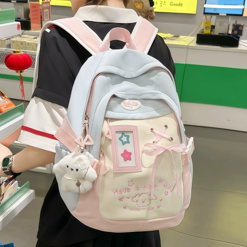 高颜值多巴胺少女书包旅行背包小学生初中生日系女可爱小众双肩包