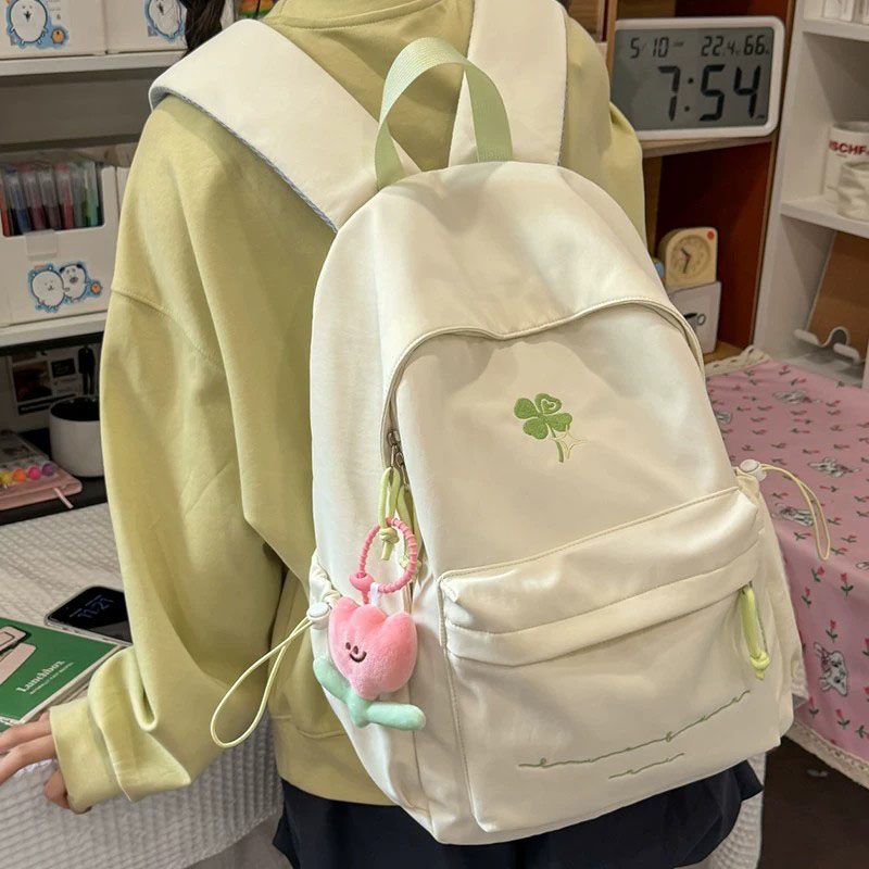 轻便大容量背包女旅行ins风简约纯色双肩校园电脑登山书包大学生