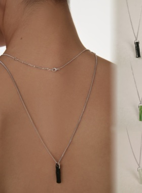 L'ELEMENTO 「观竹」和田青玉/和田碧玉/和田青白玉竹节吊坠项链