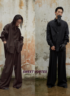 YIFU LU 24PF新品 黑色/棕色柔感肩部裁片宽松廓形衬衫 男女均可