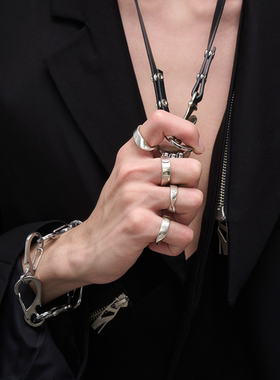 RELABEL 时间元素(钩)定制开模Logo钢印R型开瓶登山扣组合钢手链