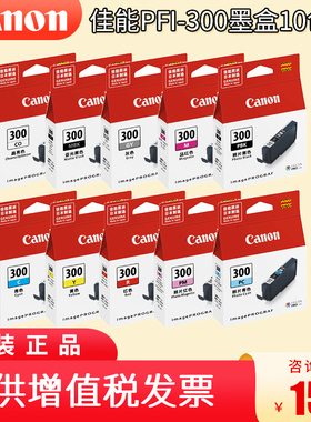 佳能专卖店 原装佳能PFI-300墨盒 适用于PRO-300  A3+ 照片打印机的10色墨盒 颜料墨水盒