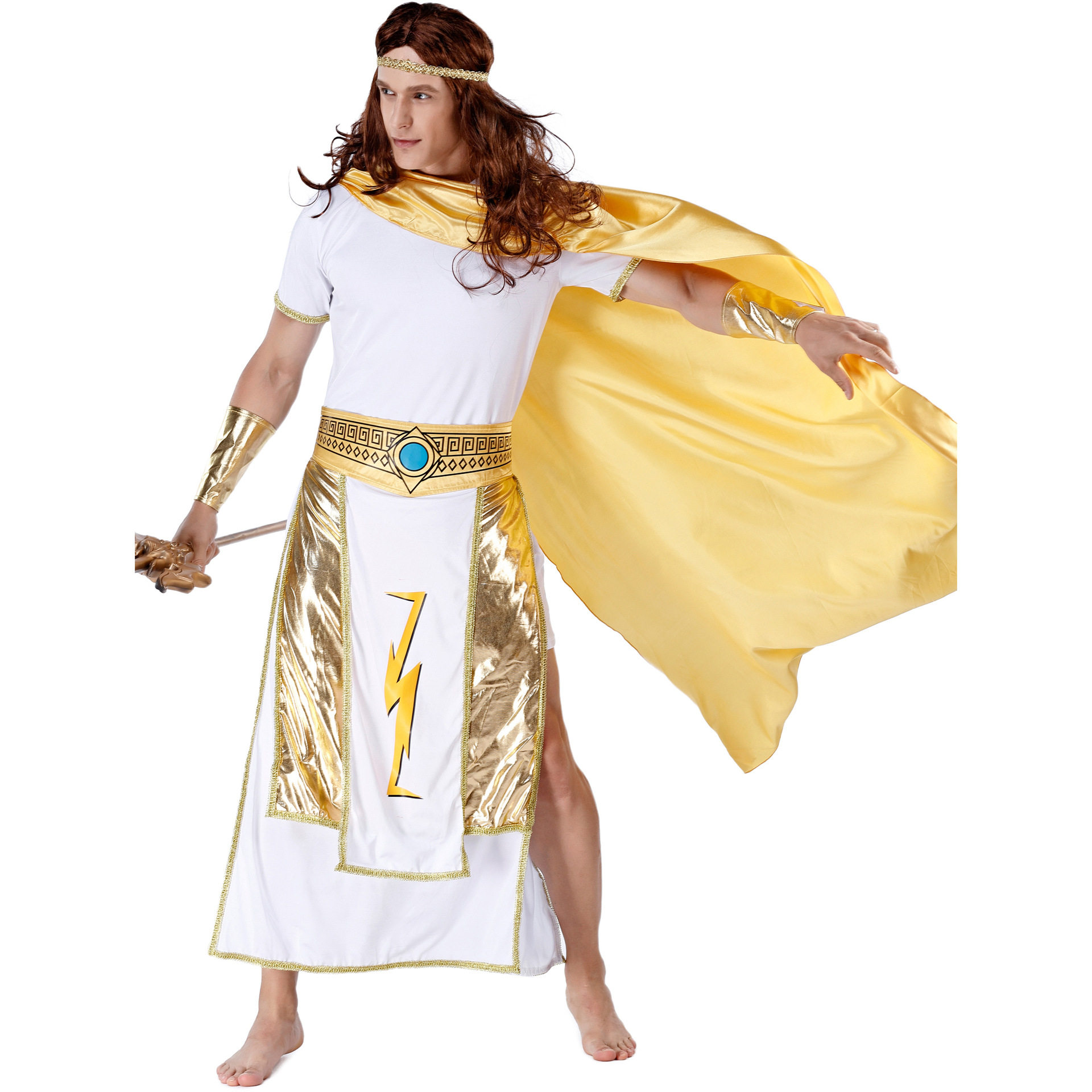 万圣节古希腊王子cosplay服装埃及国王扮演服罗马战神长裙披风男