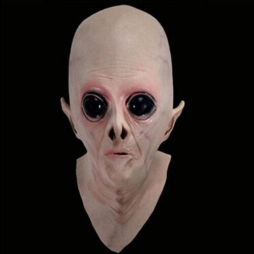 万圣节外星人头套UFO头套科幻电影主题面具cos恐怖吓人鬼面具整