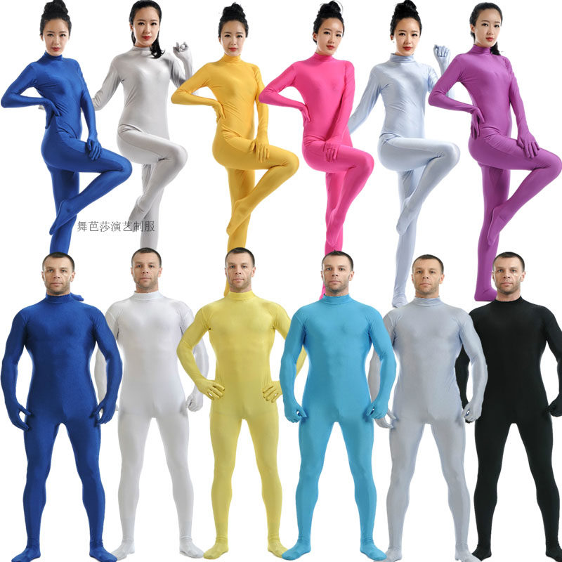 半包紧身衣舞台服连体衣黑色隐形衣莱卡打底表演服角色扮演服装