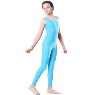 夏季无袖背心芭蕾舞蹈练功服紧身衣体操连体长裤演出服儿童男女生