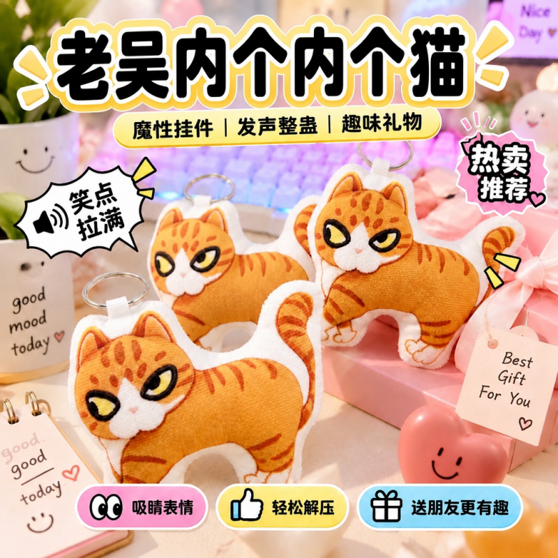 老吴内个内个发声钥匙扣