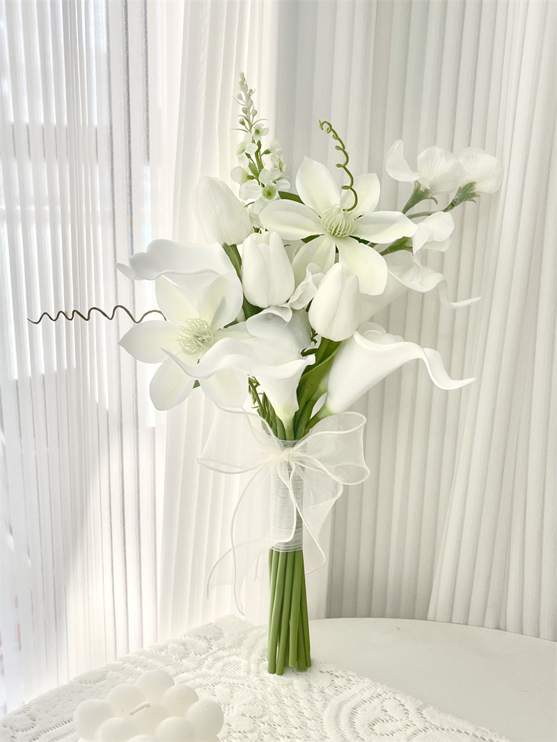 领证登记拍照手捧花 高级感仿真郁金香假花 影楼婚纱拍照道具花束