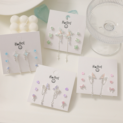 耳钉女后塞一整套新款蝴蝶轻奢