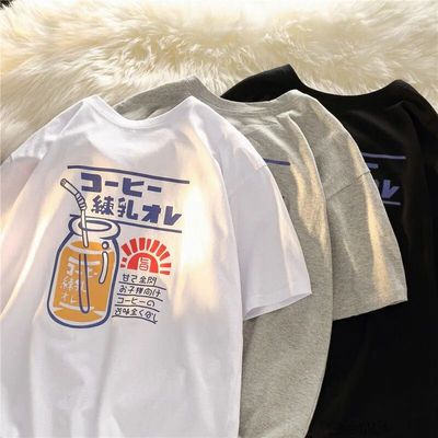 聚群五分袖韩版青少年纯棉上衣