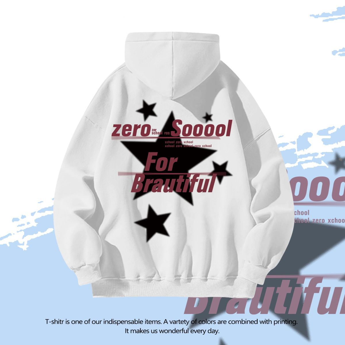 银狐绒聚群韩版宽松连帽卫衣