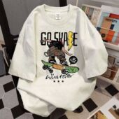 重磅纯棉美式 上衣 ins百搭帅气半袖 潮牌hiphop短袖 t恤男女宽松夏季