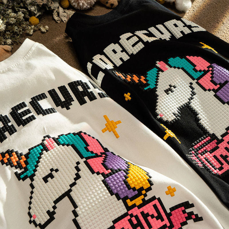 100%纯棉港风小众独角兽短袖t恤男女夏季宽松百搭ins潮流情侣上衣,男装,T恤,淘宝优惠券,粉丝福利购,淘宝优惠卷