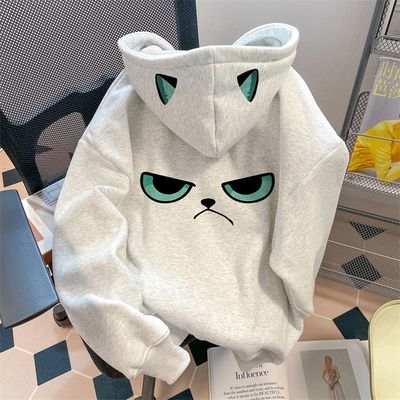 银狐绒聚群韩版宽松连帽卫衣