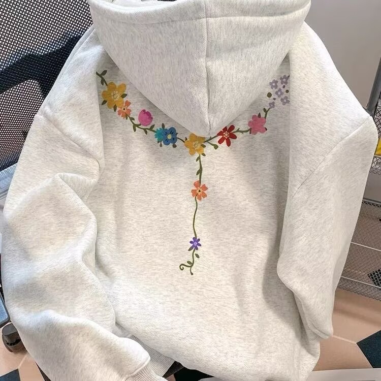 银狐绒聚群韩版宽松连帽卫衣