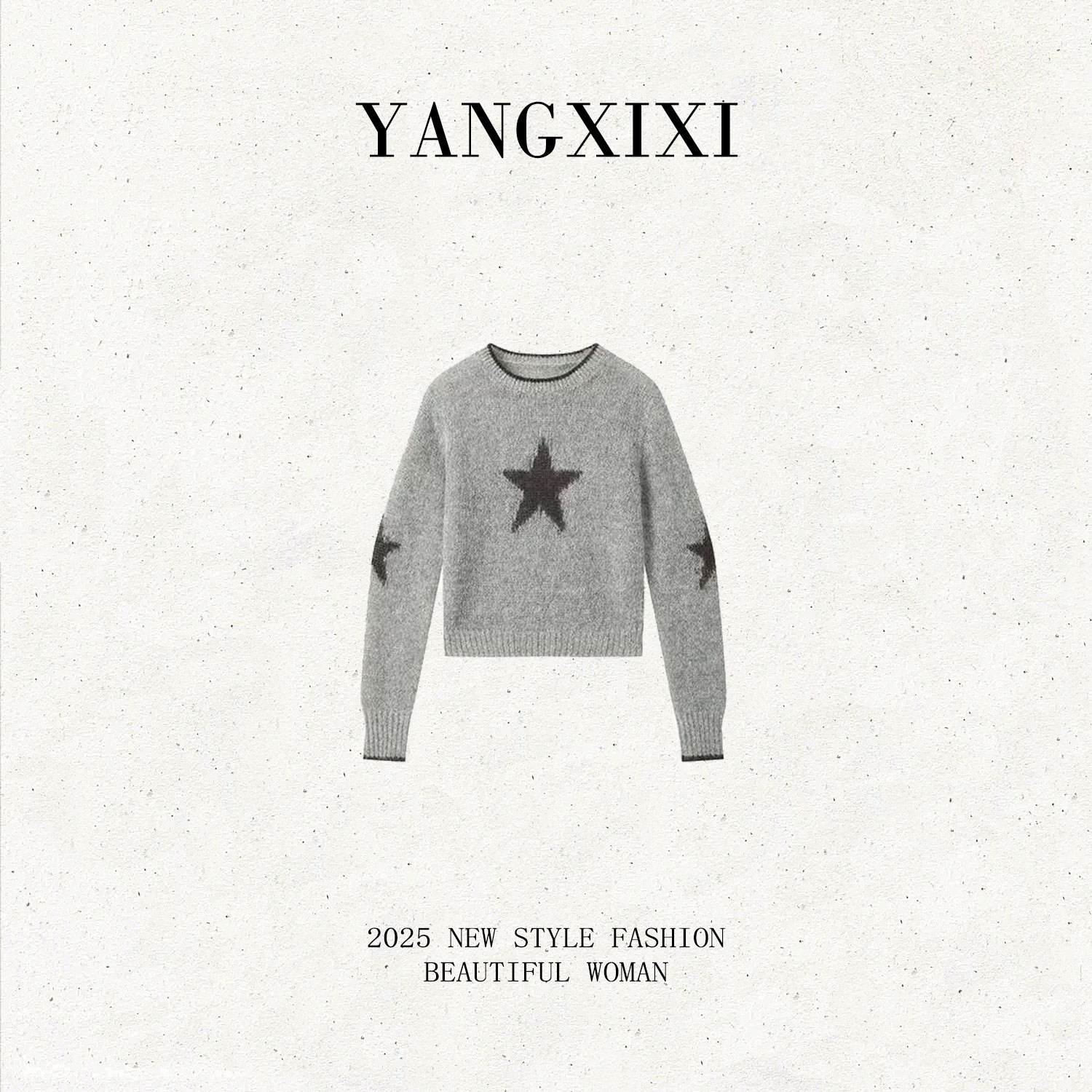 YANGXIXI美拉德洋气高档毛衣外套秋季新款五角星提花针织衫上衣,女装/女士精品,大码内搭,淘宝优惠券,粉丝福利购,淘宝优惠卷