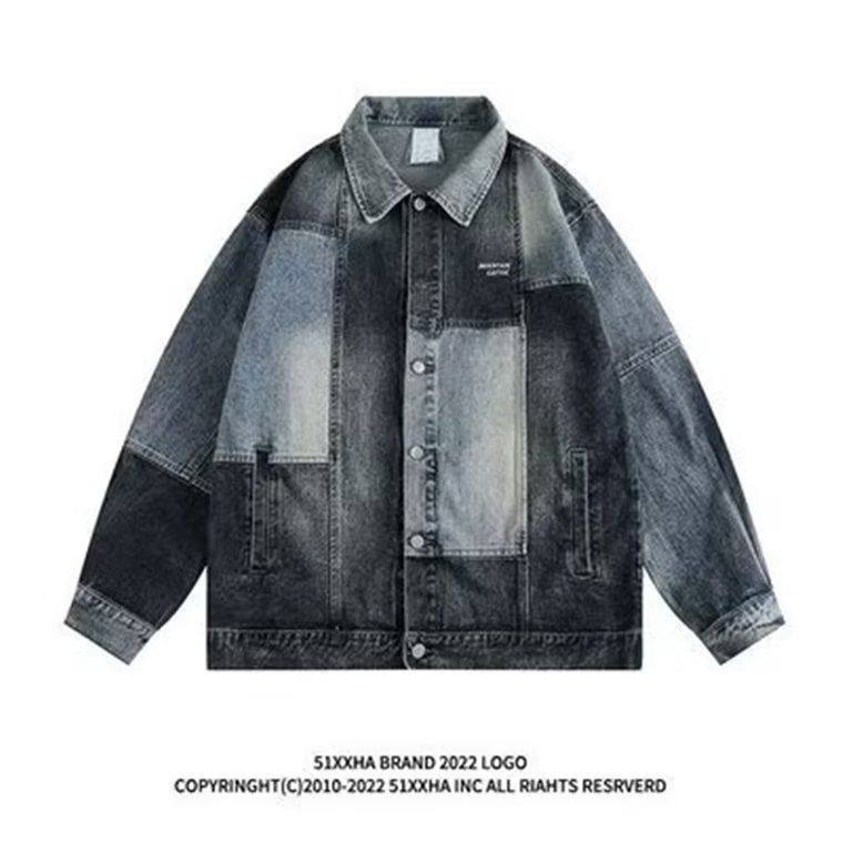 牛仔外套男生春秋季高级感痞帅炸街国潮牌褂子设计感小众潮流夹克