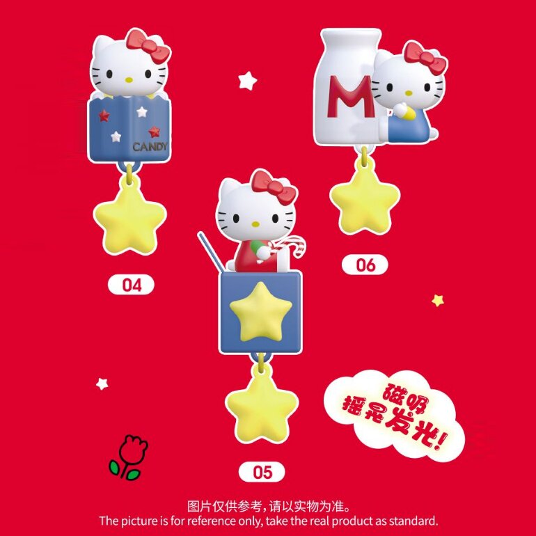 hellokitty凯蒂猫复古餐厅星星发光冰箱贴盲盒礼物女图片