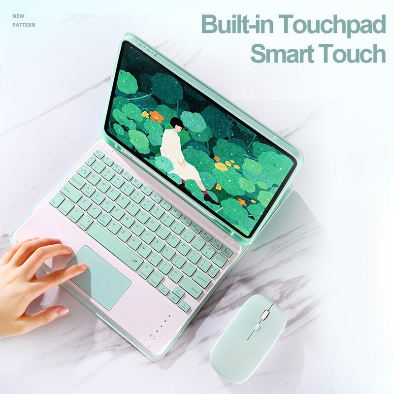 适用iPad10.2瑞士法语触控蓝牙键盘air4笔槽保护套2020pro11壳9.7