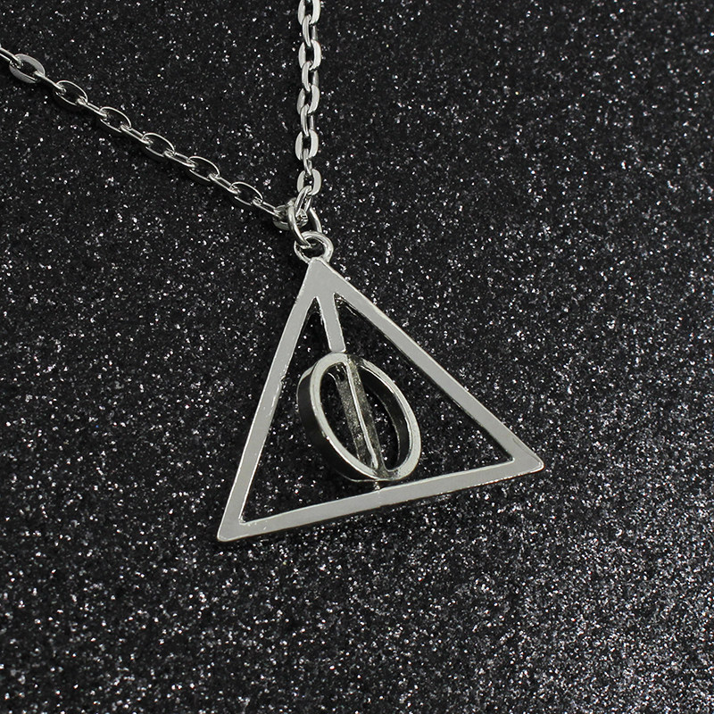 哈利波特死亡圣器项链周边饰品三角形可旋转生日礼物男女吊坠挂件