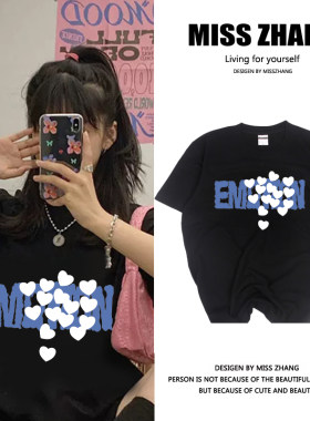 短袖t恤女宽松简约情侣款