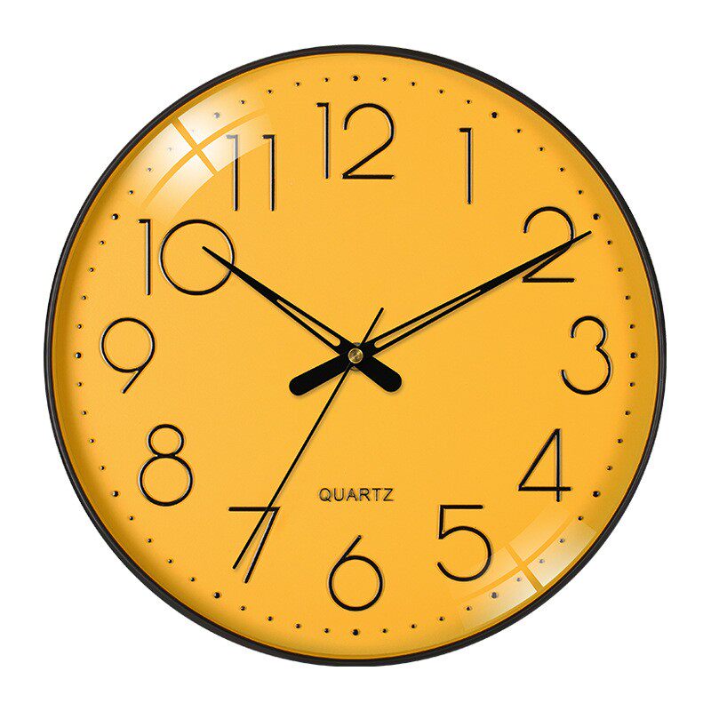 客厅挂钟立体数字时钟时尚创意圆形挂表轻奢现代指针石英钟装饰