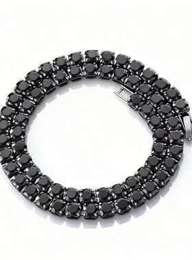 欧美跨境满钻项链锆石轻奢高级感电镀白水晶小众女式百搭手饰