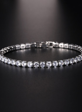 跨境热卖直播货源铜微镶4.0锆石手链高级感轻奢手饰简约网球链女