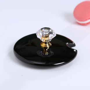 黑色创意水杯配件陶瓷马克陶瓷杯盖子圆形杯盖配件外径8内径7