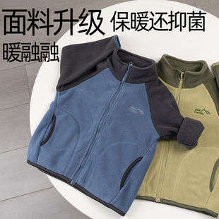 中等厚度儿童春秋冬季摇粒绒外套男童女孩加绒上衣校服神器拉链衫