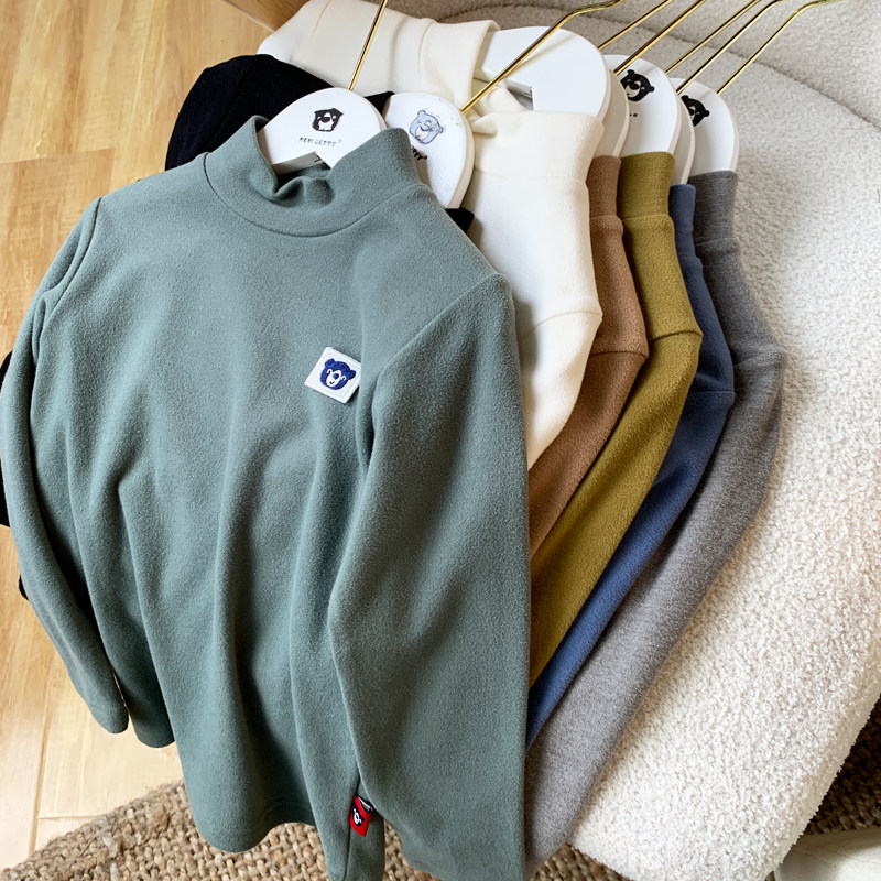 儿童磨毛软糯德绒长袖T恤男童女孩儿半高领打底衫春秋冬舒适上衣,童装/婴儿装/亲子装,T恤,淘宝优惠券,粉丝福利购,淘宝优惠卷