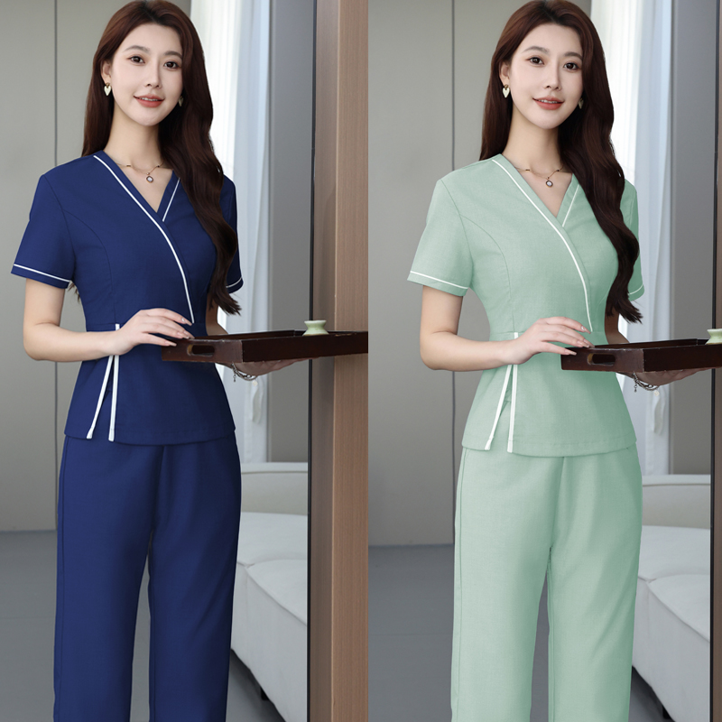 美容师工作服新款女秋冬采耳套装