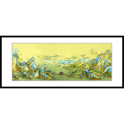 手工刺绣千里江山图苏绣成品挂画