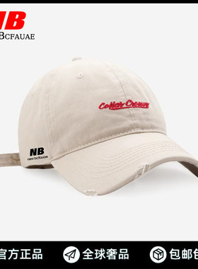 New Bcfauae NB官方正品美式破洞棒球帽子女春夏新款大头围显脸小