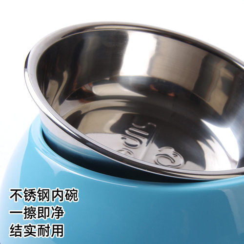 休普不锈钢两用高脚狗碗