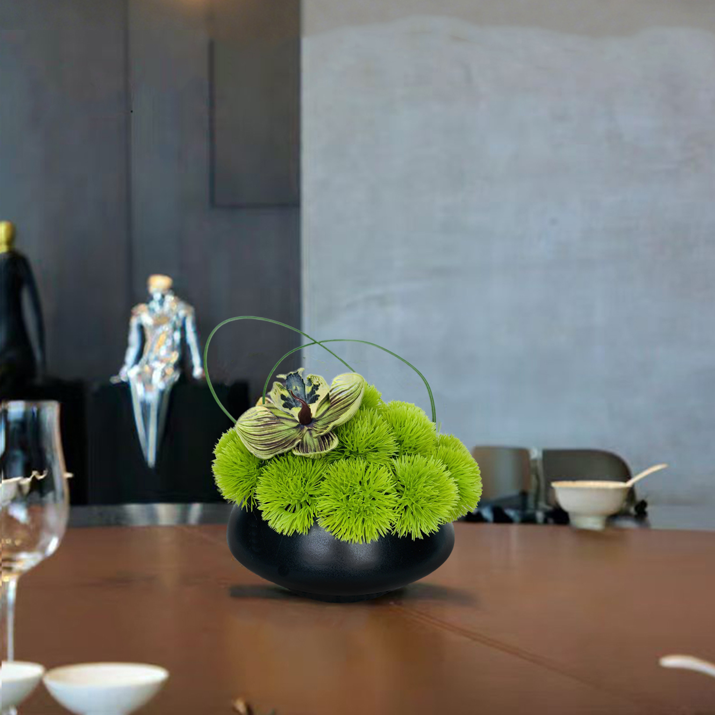 酒店餐桌中间摆件大圆桌中间转盘装饰仿真花艺餐厅包间桌面摆花,家居饰品,餐桌花艺,淘宝优惠券,粉丝福利购,淘宝优惠卷