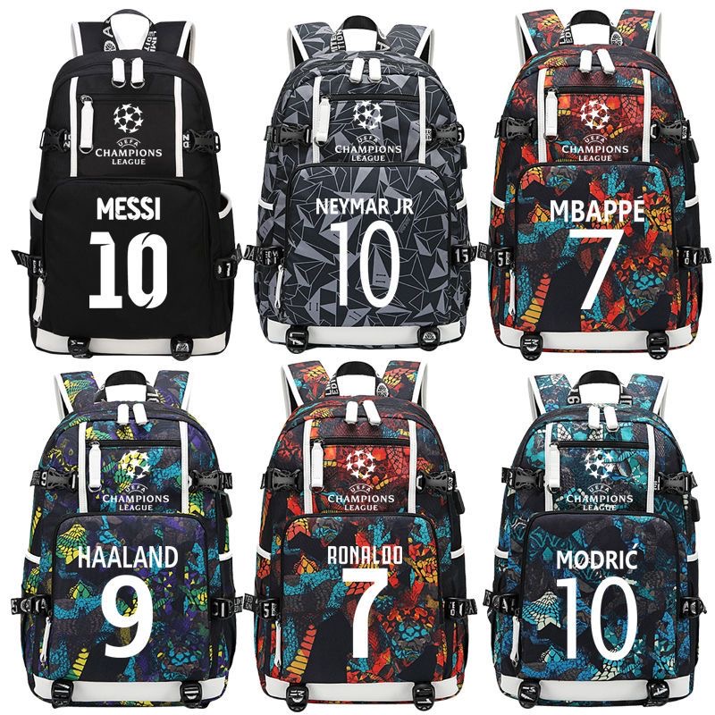 校园足球星背包梅西内马双肩背包