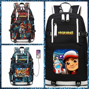 地铁跑酷书包游戏双肩包周边小学生儿童书包男大容量轻便背包时尚