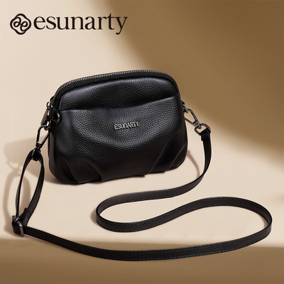 三层妈妈手挽小包头层牛皮单肩包