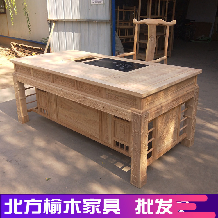 古典家具北方老榆木茶道桌喝茶桌子功夫实木白茬太师椅圈椅|msdalam kategori perabot kediaman, beberapa kategori, meja teh - dari Buy2taobao.com untuk memberikan perkhidmatan ejen Taobao profesional membeli