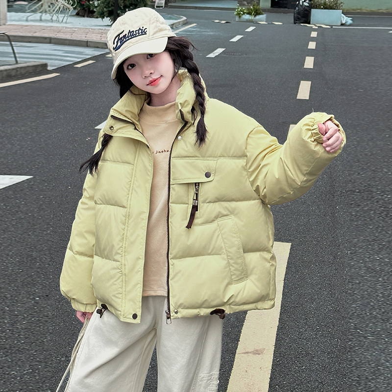 女童秋冬款棉服2025新款儿童冬季短款棉衣大童女孩冬装面包服外套