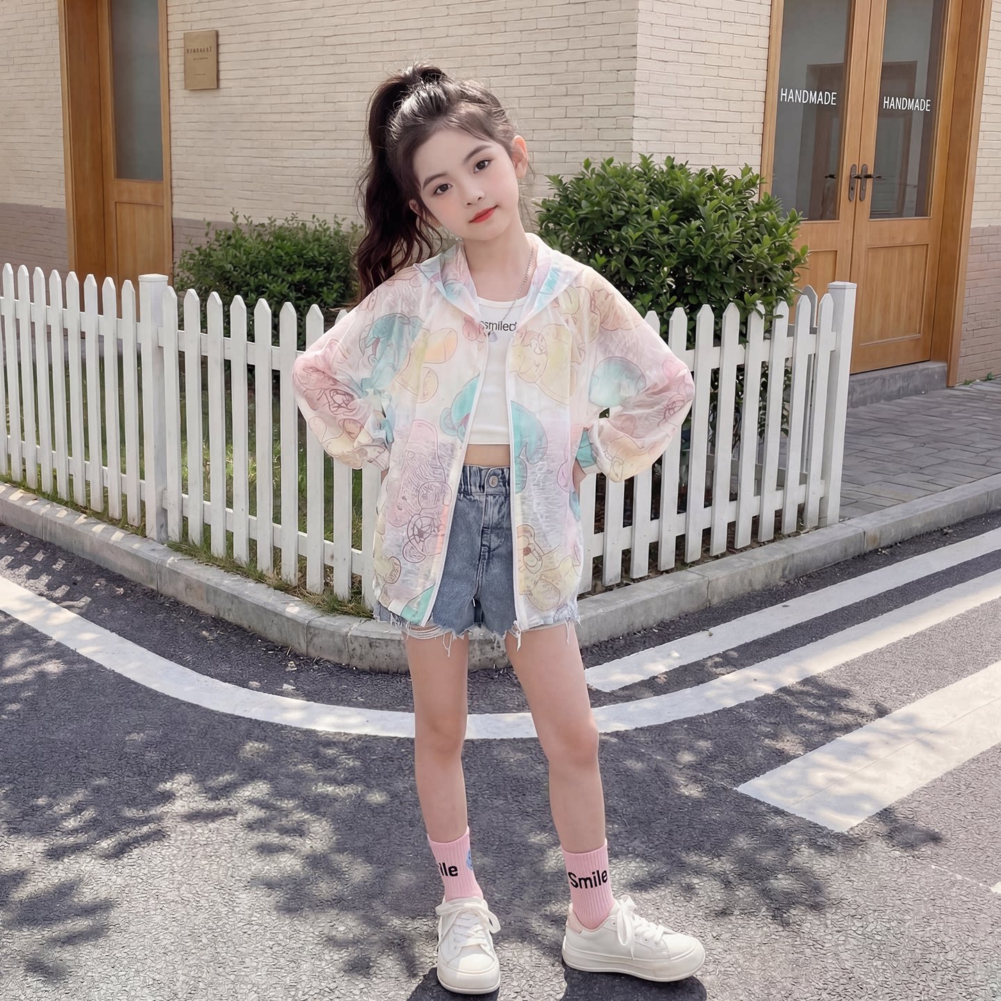 女童夏季薄款UPF50+透气防晒衣