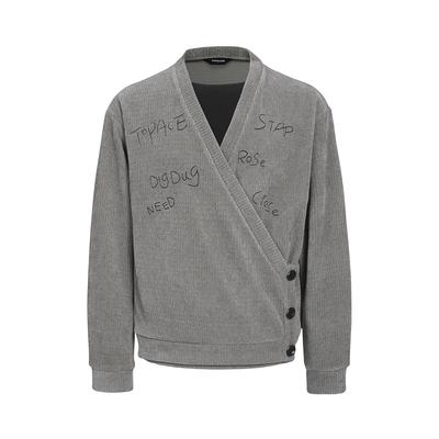 TZ killer V-neckHoodie条纹刺绣V领卫衣 层次感拼接宽松长袖上衣