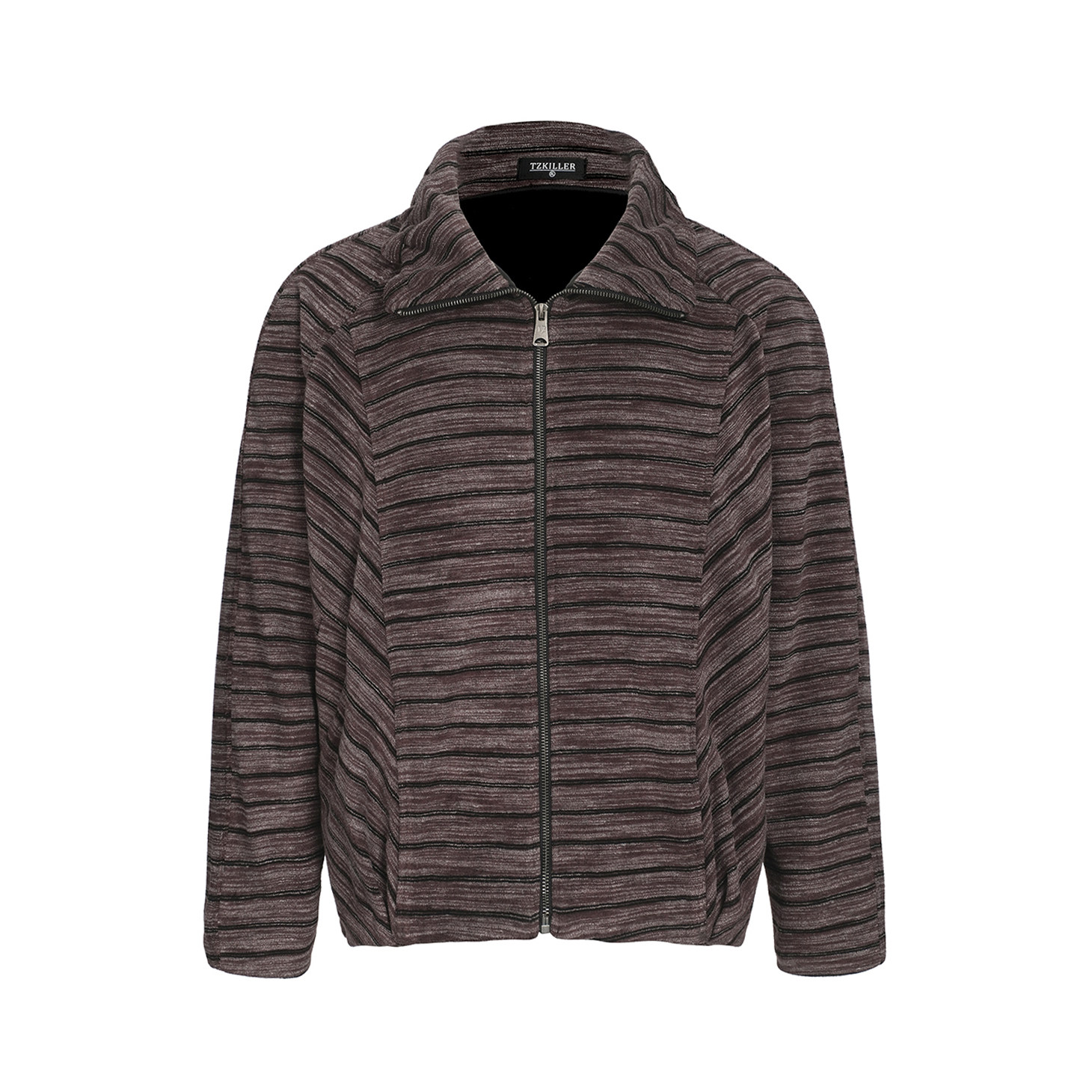 TZ killer Hoodie Jacket条纹裁剪卫衣外套 立领抽绳调节宽松上衣