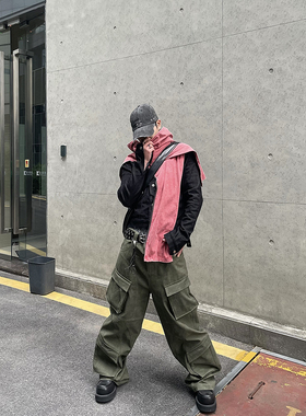 【TZ killer】秋冬解构多口袋工装裤 男女宽松阔腿直筒百搭长裤