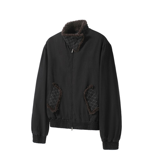 TZ killer Double Colla 毛绒立领翻领夹克 美式复古洗水秋冬棉服