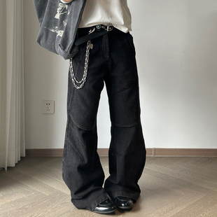 TZ killer Pleated Tiered Jeans肌理颗粒感面料褶皱层次感牛仔裤