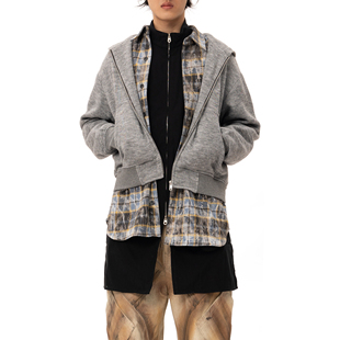 【TZ killer】Layering层次感 多穿法 格子拼接宽松卫衣外套上衣