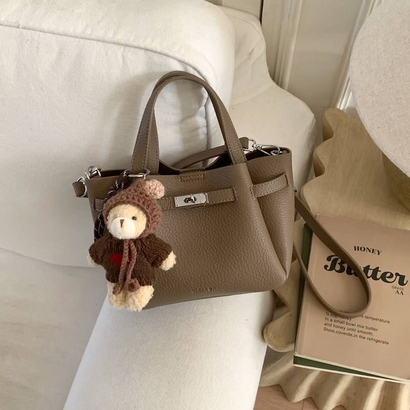 LAOYJA小众荔枝纹时尚手拎水桶包